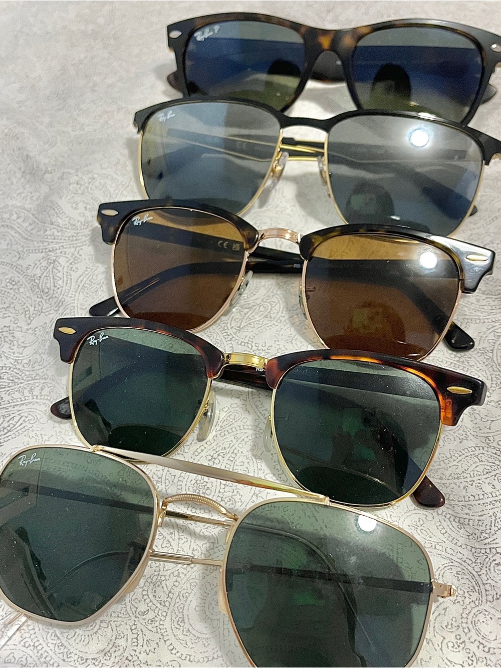 5 Pairs of Ray-Bans Mixed Frame Sunglasses Collection